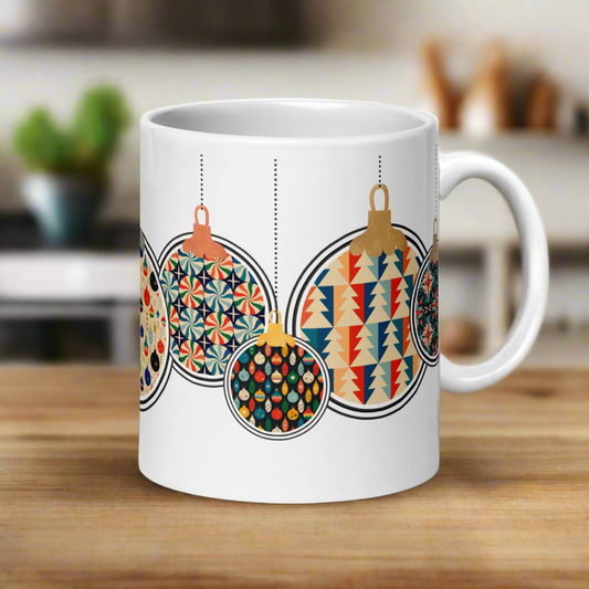 Scandi Mug With Christmas Ornament Design