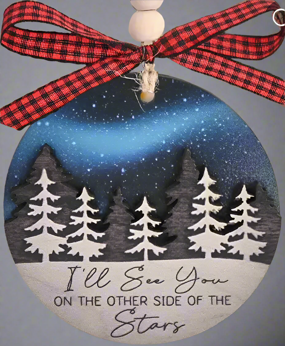 Christmas Ornament - Memorial Wood Ornament - Ships Free