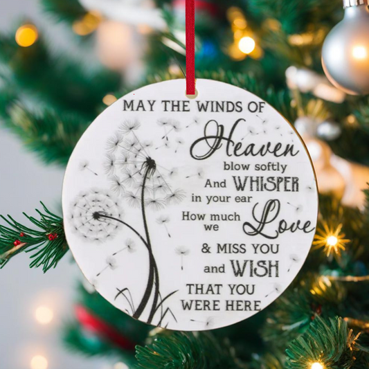 Memorial Keepsake Ornament "May the Winds of Heaven" - Ships Free